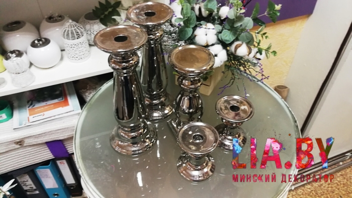 картинка Старый хром подставка-подсвечник картинка Старый хром подставка-подсвечник